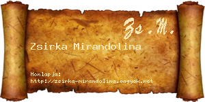 Zsirka Mirandolina névjegykártya